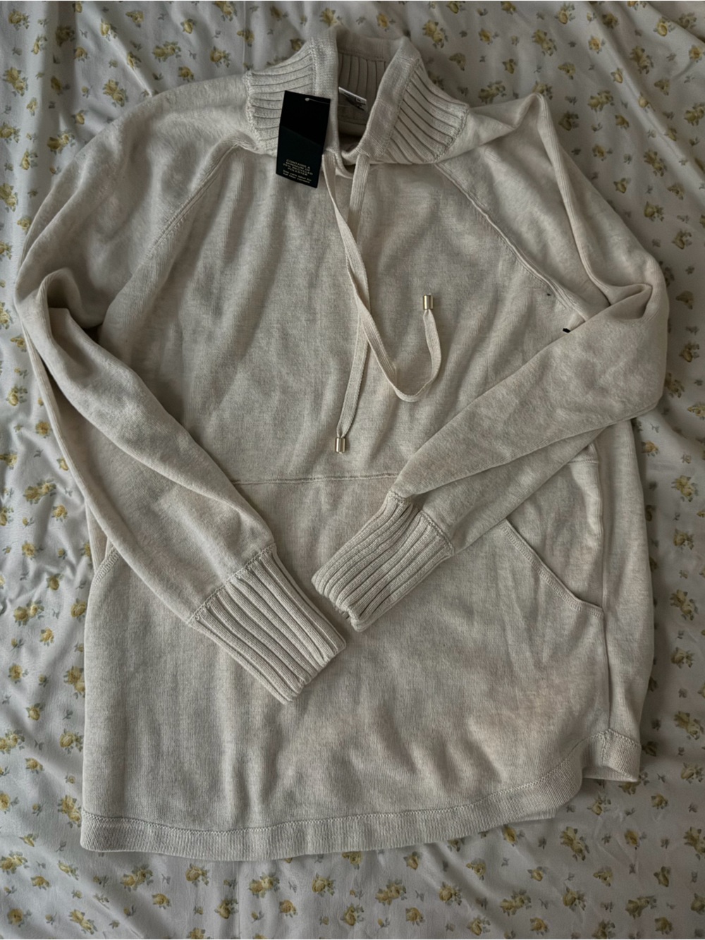 Max Studio Cream Pull-Over Knit Sweater with Ribbed Collar